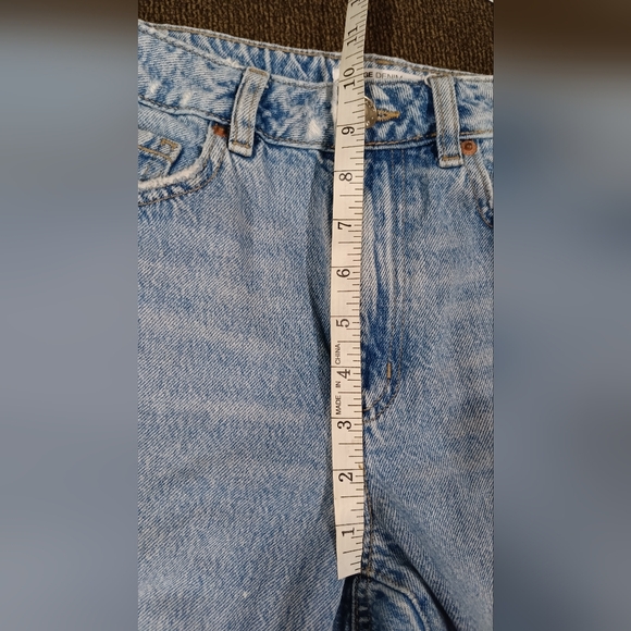 Garage Mom Jeans Size 0 Distressed Ripped High Rise Grunge Raw Hem Cotton 24x27 - Picture 7 of 12